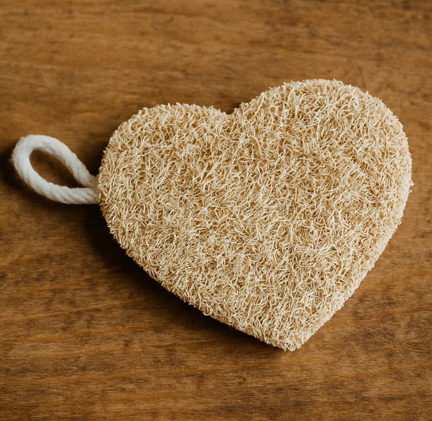 Heart shape natural loofah